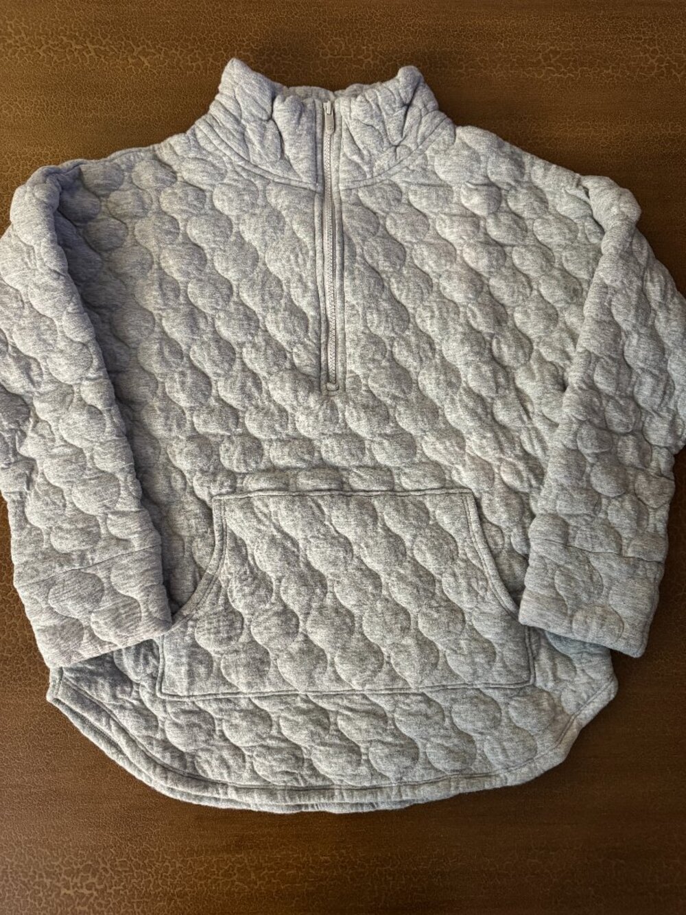 Gap Fit Grey Quilted Pullover Sweatshirt - Size XS (runs larger)